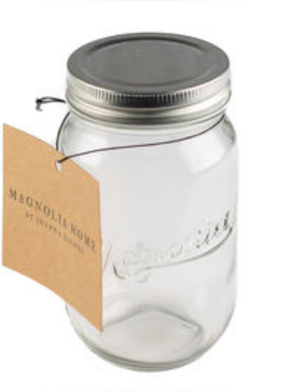 MAGNOLIA  HOME Joanna Gaines Clear Pint Mason Jar with Metal Lid